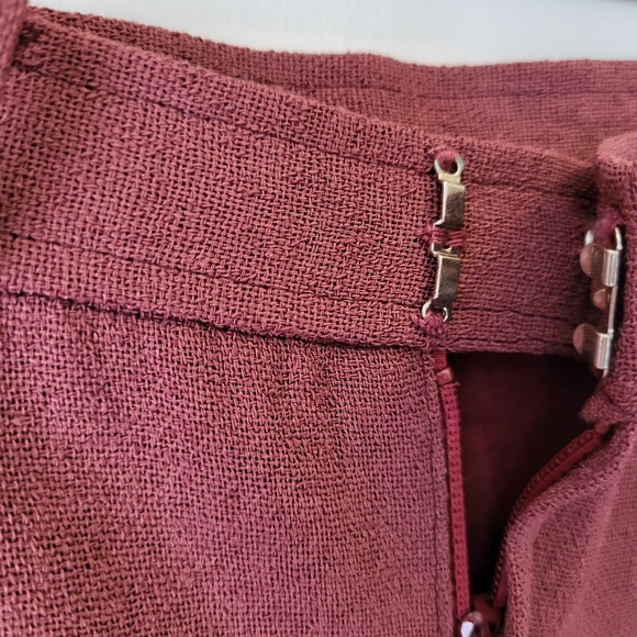 Vintage unbranded dusty rose A-line front pleated skirt Size 6 - Picture 8 of 10